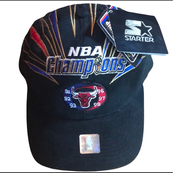 90s starter Chicago bulls 6x champions starter hat nwt vintage cap hat - Picture 3 of 4